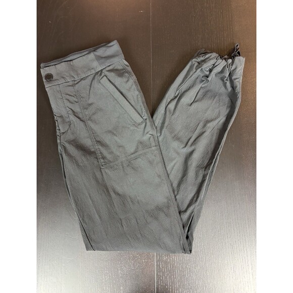 Athleta Trekkie Hike Pant Black 8 Pockets Drawstring Ankles Ripstop Zip Pockets - Picture 3 of 13